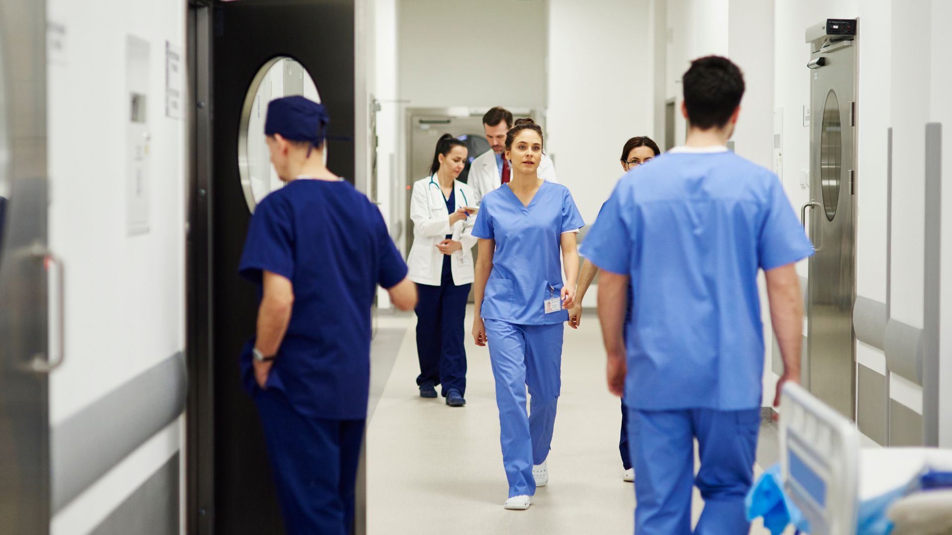 doctors walking in corridors